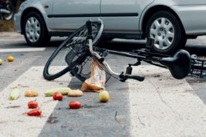 a damaged bicycle in Hartford, CT