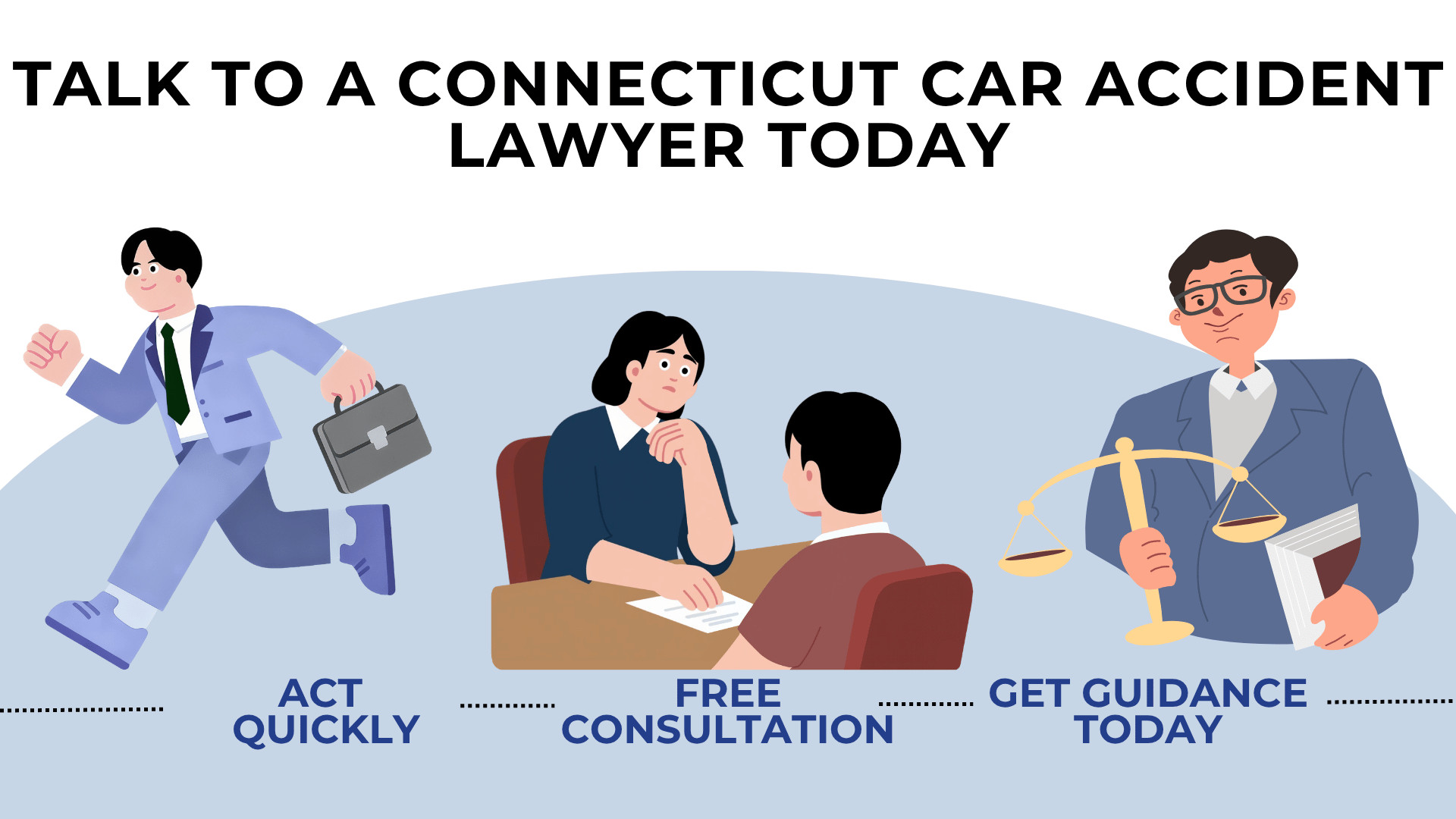 People consulting lawyer and attorney holding scales highlighting act quickly free consultation guidance